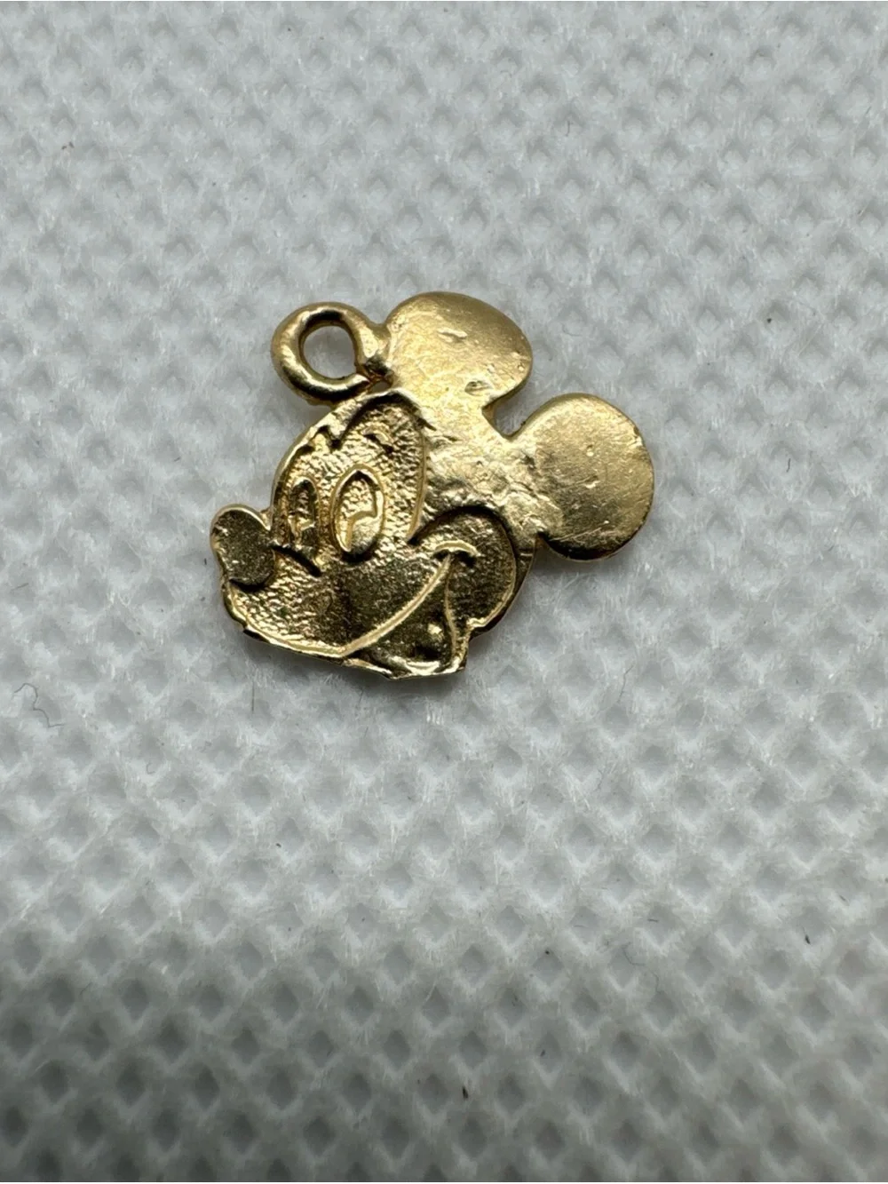 Vintage 14k Yellow Gold Disney Mickey Mouse Head Face Charm Pendant Cartoon